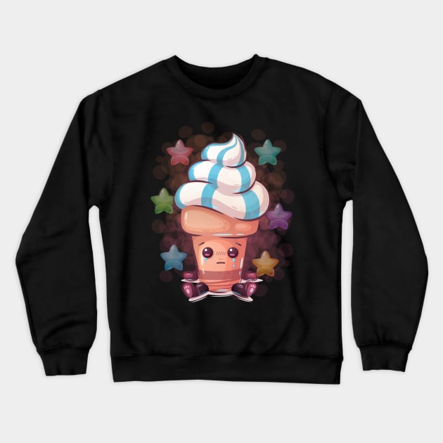 cute ice cream cartoon Crewneck Sweatshirt by ascario88